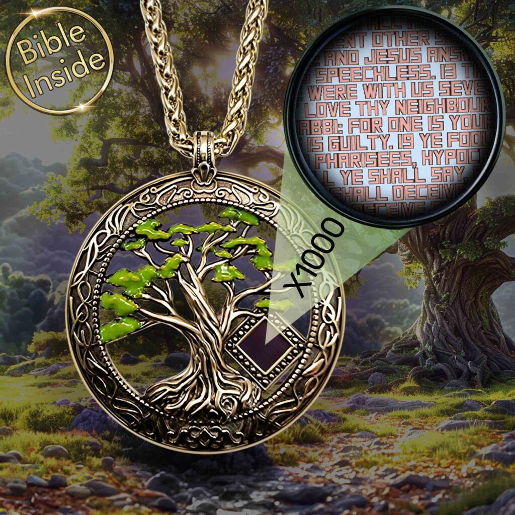 Bible Spiritual Gifts Tree of Life Pendant With Engraved Scripture Chip by My Nano Jewelry